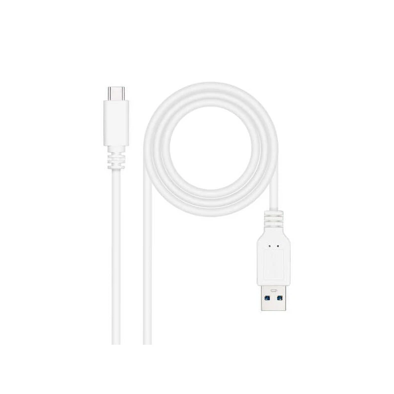 Câble Nanocable USB 3.1 Gen2 10 Gbps 3A USB-C/M-A/M - 1,0 m - Blanc