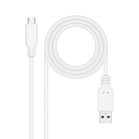 Câble Nanocable USB 3.1 Gen2 10 Gbps 3A USB-C/M-A/M - 1,0 m - Blanc