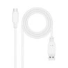 Câble Nanocable USB 3.1 Gen2 10 Gbps 3A USB-C/M-A/M - 1,0 m - Blanc