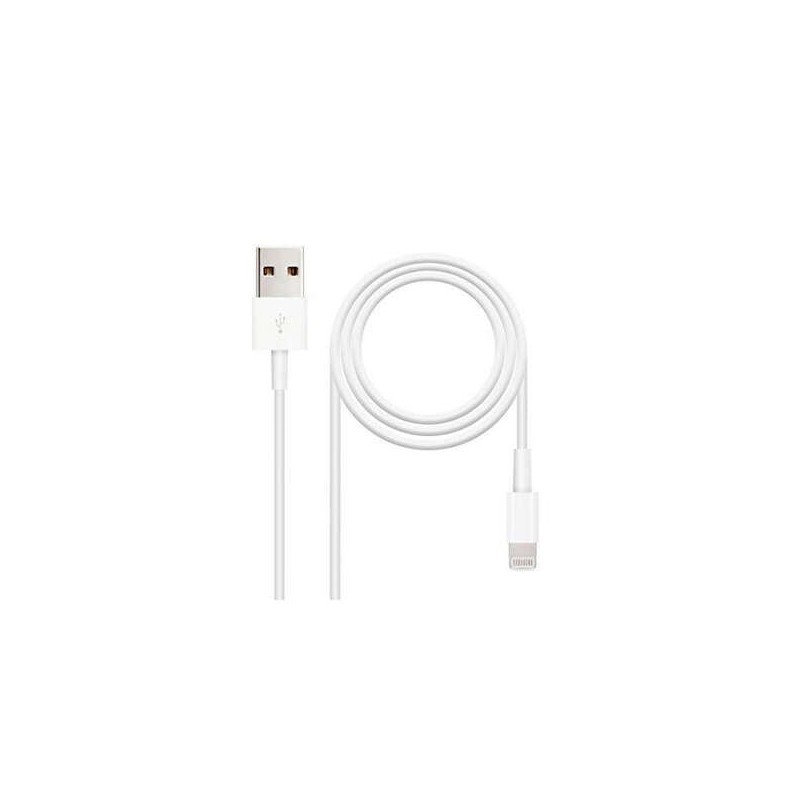 Nanocable Cable USB-A 2.0 Macho a Lightning Macho 2m - Color Blanco