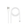 Câble Nanocable USB-A 2.0 Mâle vers Lightning Mâle 2m - Couleur Blanc