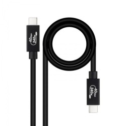 Nanocable USB Cable 4 Gen 3x2 40Gbps 5A/240W - USB-C/M-USB-C/M - 1m - Color Black