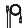 Nanocable USB Cable 4 Gen 3x2 40Gbps 5A/240W - USB-C/M-USB-C/M - 1m - Color Black