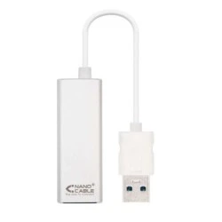 Convertisseur Nanocable USB 3.0 vers Gigabit Ethernet 10/100/1000 Mbps - 15 cm - Couleur Aluminium
