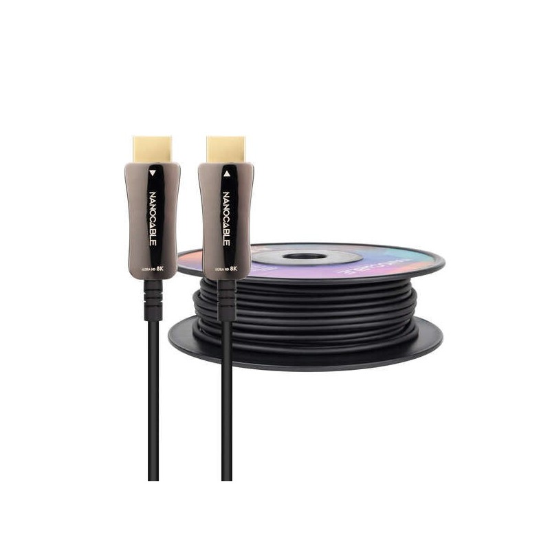 Nanocable Cable HDMI v2.1 AOC Macho a HDMI v2.1 Macho 50m - 8K@60Hz 4K@120Hz 48Gbps - Color Negro