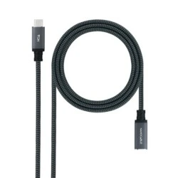 Nanocable Cable Prolongador USB-C 3.2 Macho a USB-C 3.2 Hembra - Gen2x2 20Gbp - 100W 5A - 4K 60Hz - 2 Metros - Mallado - Color