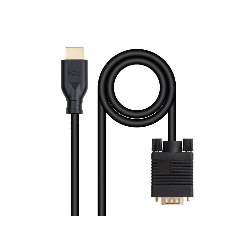 Nanocable Cable Conversor VGA a HDMI - VGA/M-HDMI/M - 1.8m - Color Negro