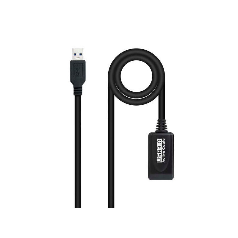 Nanocable Extension Cable with Amplifier USB-A 3,0 Male to USB-A Female 10m