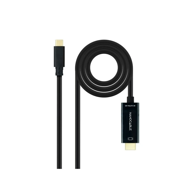 Câble convertisseur Nanocable USB-C vers HDMI 4K@60HZ - USB-C/M-HDMI/M - 5M - Couleur Noir