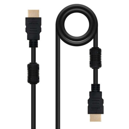 Câble Nanocable HDMI v1.4 avec Ferrite Mâle vers HDMI v1.4 avec Ferrite Mâle 3m - Haute Vitesse - Couleur Noir