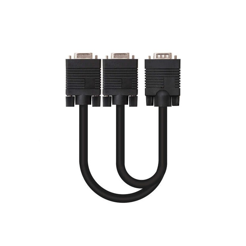 Nanocable Cable Bifurcador SVGA - HDB15/M-2xHDB15/H - 45 cm - Color Negro