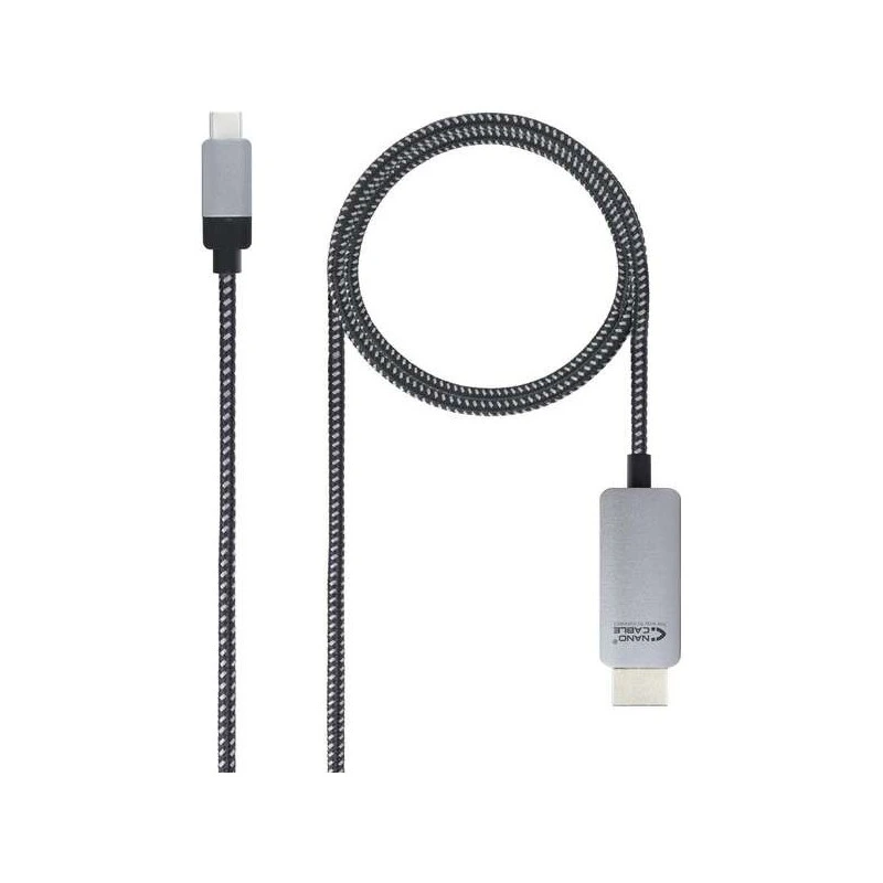 Cabo Conversor Nanocable USB-C Macho para HDMI Macho 1,80m - Cor Preto/Prata