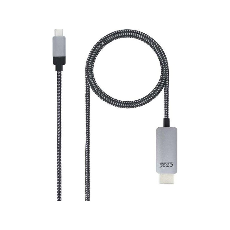 Nanocable Cable Conversor USB-C Macho a HDMI Macho 1.80m - Color Negro/Plata