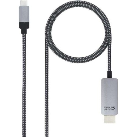 Cabo Conversor Nanocable USB-C Macho para HDMI Macho 1,80m - Cor Preto/Prata