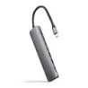 Nanocable USB-C HUB 8 en 1 - Convertisseur USB-C 3.1 vers 2 x USB-A 3.0 + 3 x USB-C 3.0 + USB-C PD 100W + HDMI 4K@60Hz + Audio