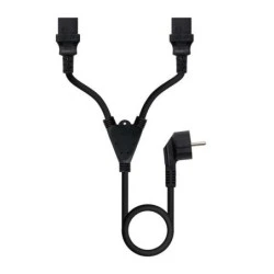 Cabo de Alimentação Nanocable CEE7 Macho para 2x C-13 Fêmea 1,80m - Cor Preto