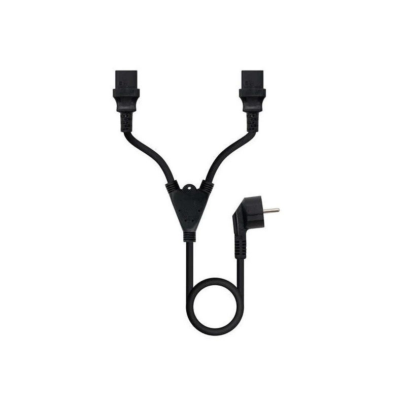 Câble d'alimentation Nanocable CEE7 Mâle vers 2x C-13 Femelle 1,80m - Couleur Noir