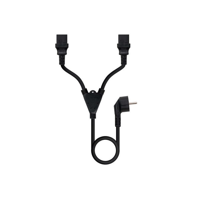Cabo de Alimentação Nanocable CEE7 Macho para 2x C-13 Fêmea 1,80m - Cor Preto