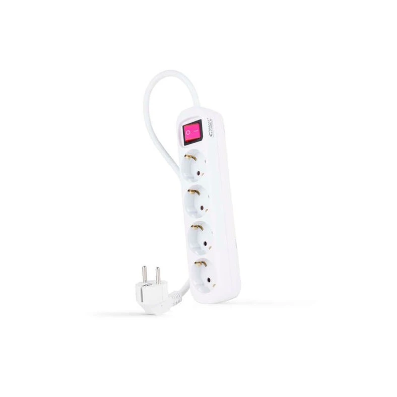 Nanocable Regleta de Proteccion con 4 Shuckos - Cable de 1.40m - Interruptor On/Off - Color Blanco