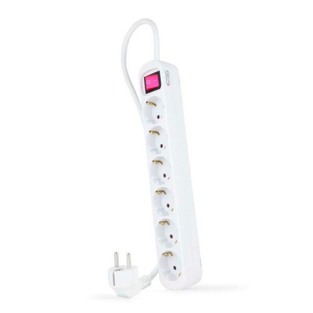 Nanocable Protection Strip with 6 Shuckos - 1,40m Cable - On/Off Switch - Color White