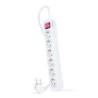 Nanocable Protection Strip with 6 Shuckos - 1,40m Cable - On/Off Switch - Color White