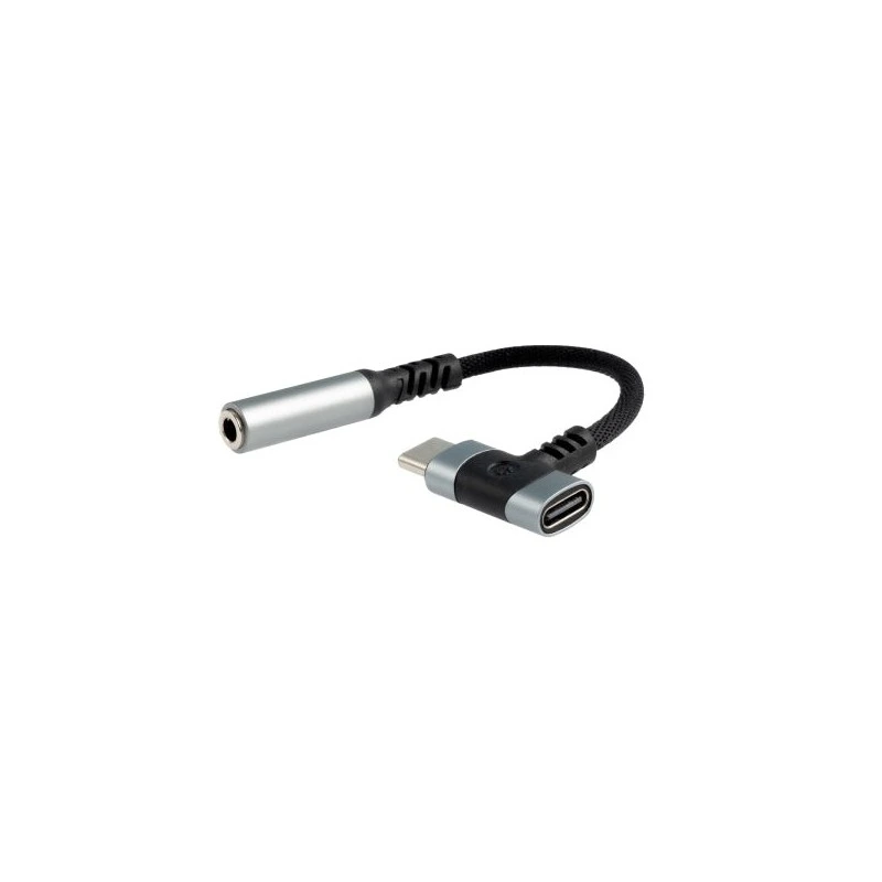 Nanocable USB-C to 3,5mm Jack Audio Adapter Cable - Length 10cm - Additional USB-C Female for Simultaneous Charging - Color