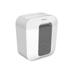 Fellowes LX25 Destructora de Papel Manual Corte en Particulas P-4 - Destruye hasta 6 Hojas - Papelera de 11.5L - Color Blanco