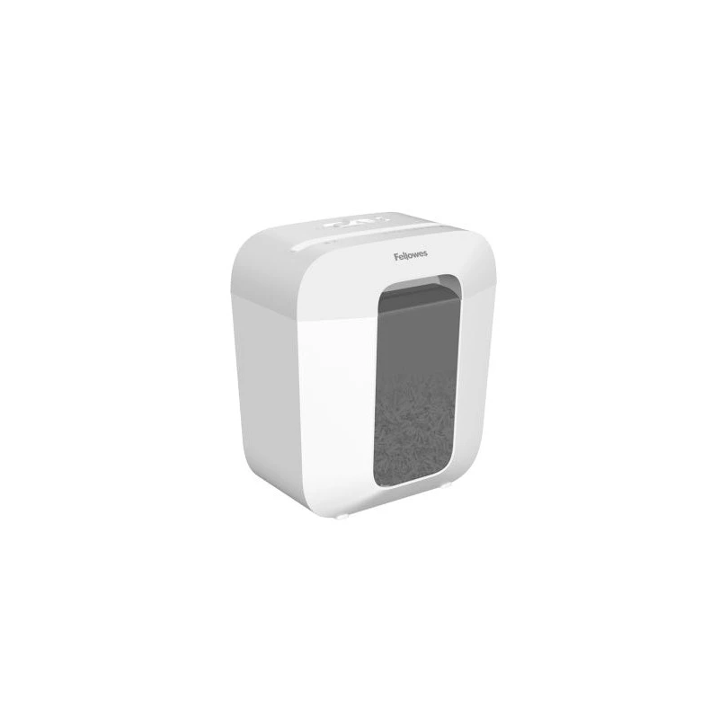 Fellowes LX25 Destructora de Papel Manual Corte en Particulas P-4 - Destruye hasta 6 Hojas - Papelera de 11.5L - Color Blanco
