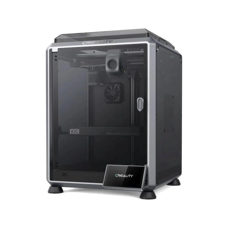 Impressora 3D fechada Creality K1C - 22x22x25cm - Corpo em liga de alumínio e vidro - Interface de utilizador inteligente