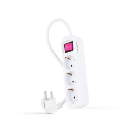 Power Strip Nanocable 3 Tomadas Switch 1,4m - Cor Branco