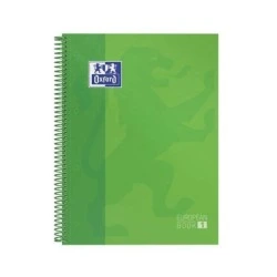 Oxford Europeanbook 1 Caderno Espiral Formato A4+ Quadriculado 5x5mm - 80 Folhas - Banda de Cor - Capa Extradura Brilhante