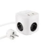 Nanocable Base de 3 Enchufes Schuko + 2x USB-A y 1x USB-C con Interruptor - Tecnologia GaN, PPS y PD 20W - Cable de 1.40m