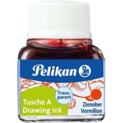 Encre de Chine Pelikan 523 10 ml N.3 - Flacon de 10 ml - Idéale pour le dessin et la calligraphie - Couleur Vermillon