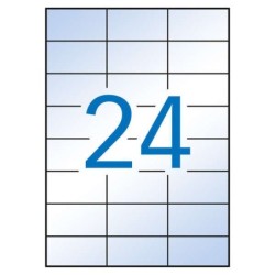 Apli Pack de 240 Etiquettes 70x37mm - 10 Feuilles pour 24 Etiquettes - Adhésif Permanent - Bords Droits - Transparent