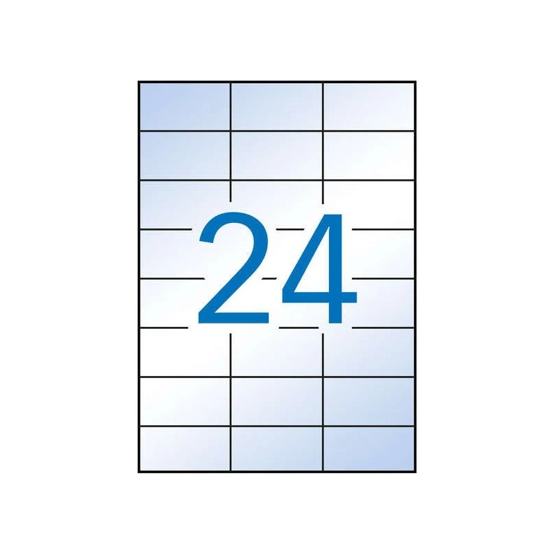 Apli Pacote de 240 Etiquetas 70x37mm - 10 Folhas por 24 Etiquetas - Adesivo Permanente - Bordas Retas - Transparentes
