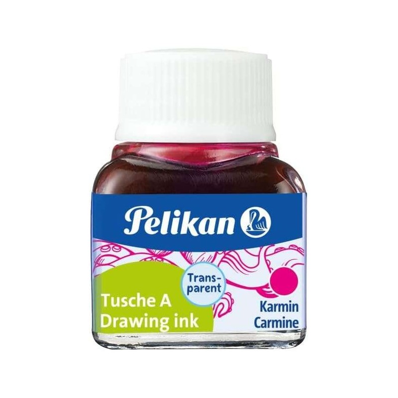 Pelikan Tinta China 523 10ml N.2 - Botella de 10ml - Ideal para Dibujo y Caligrafia - Color Carmin