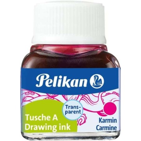Encre de Chine Pelikan 523 10 ml N.2 - Flacon de 10 ml - Idéale pour le dessin et la calligraphie - Couleur Carmin