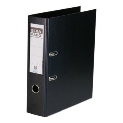 Lima Elba Plast Tamanho A4 - Largura 80mm - Com Alavanca e Rado - Resistente e Durável - Fabricada em PVC - Cor Preto