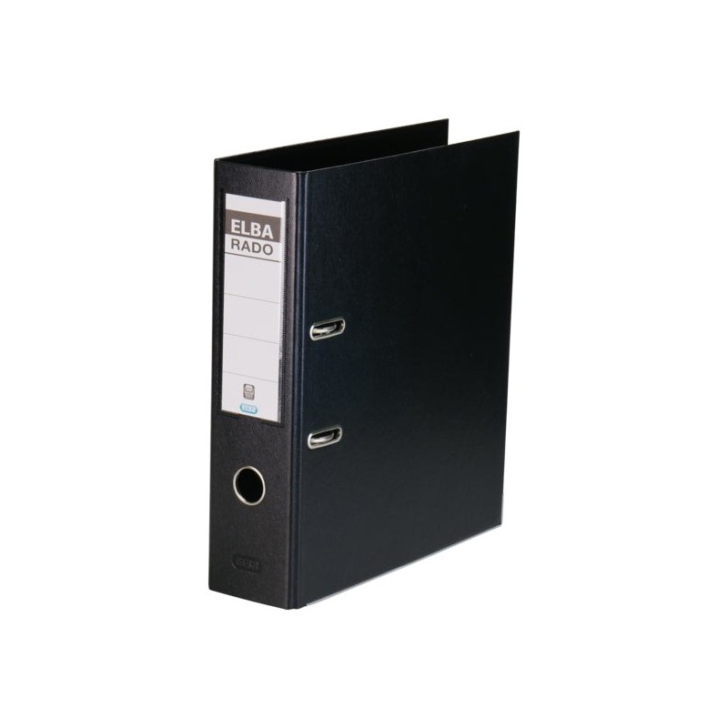 Elba Plast Archivador Tamaño A4 - Ancho 80mm - Con Palanca y Rado - Resistente y Duradero - Fabricado en PVC - Color Negro