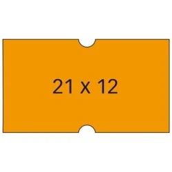 Apli Pack de 6 Rollos Etiquetas Naranjas 21x12mm para Maquinas de Precios de 1 Linea - 1000 Etiquetas/Rollo - Adhesivo