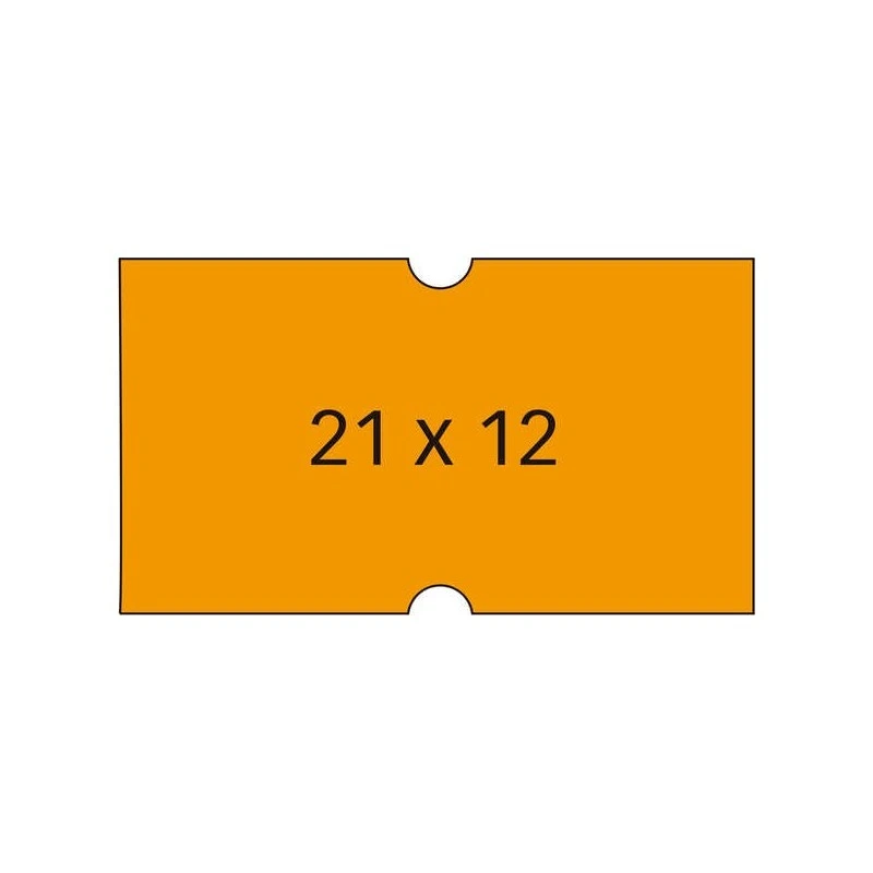 Apli Pacote de 6 Rolos de Etiquetas Laranja 21x12mm para Máquinas de Precificação de 1 Linha - 1000 Etiquetas/Rolo - Adesivo