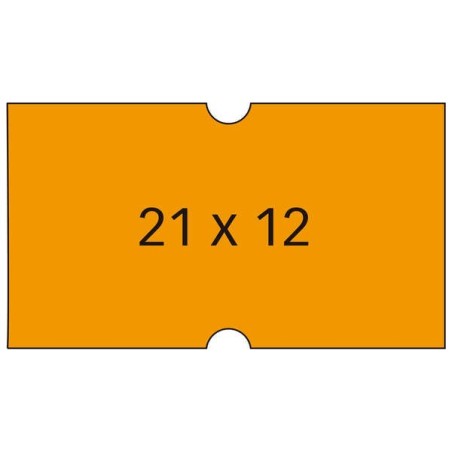 Apli Pack de 6 Rollos Etiquetas Naranjas 21x12mm para Maquinas de Precios de 1 Linea - 1000 Etiquetas/Rollo - Adhesivo