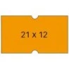 Apli Pacote de 6 Rolos de Etiquetas Laranja 21x12mm para Máquinas de Precificação de 1 Linha - 1000 Etiquetas/Rolo - Adesivo