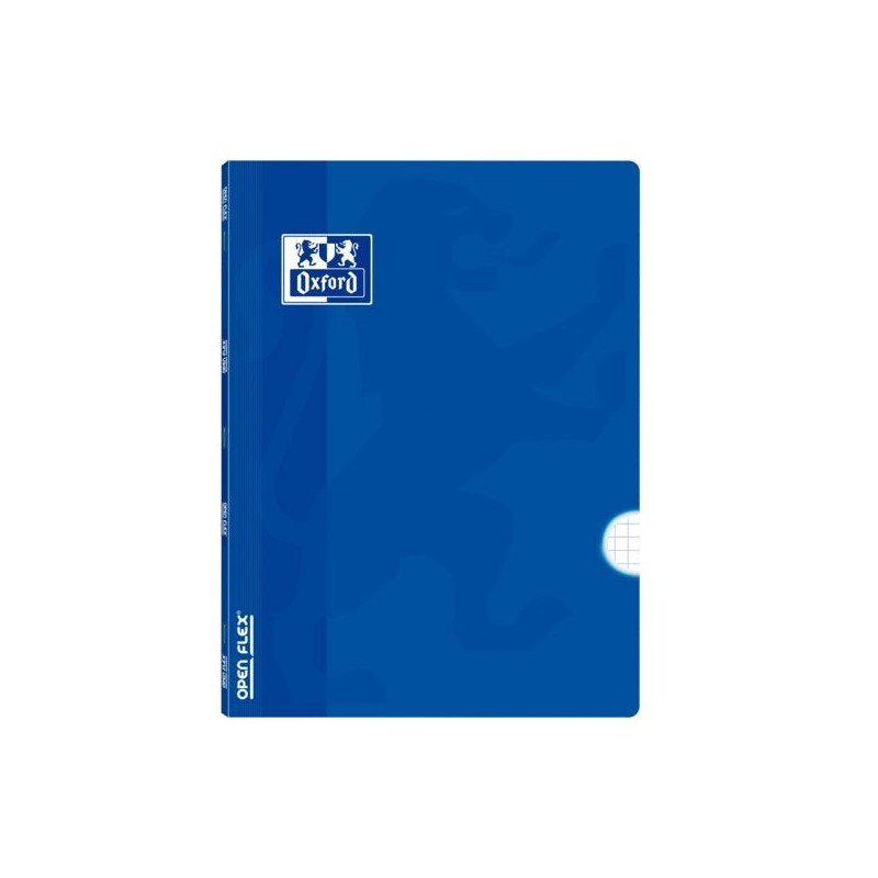 Cahier agrafé Oxford School Classic Openflex A4 48 feuilles grille 4x4 avec marge - Couverture en plastique translucide - Idéal