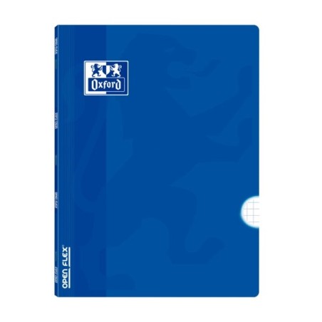 Cahier agrafé Oxford School Classic Openflex A4 48 feuilles grille 4x4 avec marge - Couverture en plastique translucide - Idéal