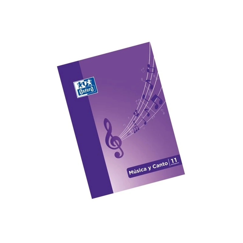 Oxford School Musica & Canto A4 - Cahier agrafé avec couverture souple - 24 pages 5x5 + 24 pages à 11 portées - Espacement 2 mm