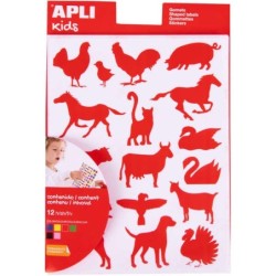 Saco Apli de Gomets Adesivos Permanentes com Formatos de Animais de Fazenda - 204 Gomets por Saco - Desenvolve Habilidades