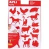 Apli Bolsa de Gomets de Adhesivo Permanente con Formas de Animales de Granja - 204 Gomets por Bolsa - Desarrolla la