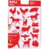 Apli Sachet de Gomets adhésifs permanents en forme d'animaux de la ferme - 204 Gomets par sachet - Développe les capacités