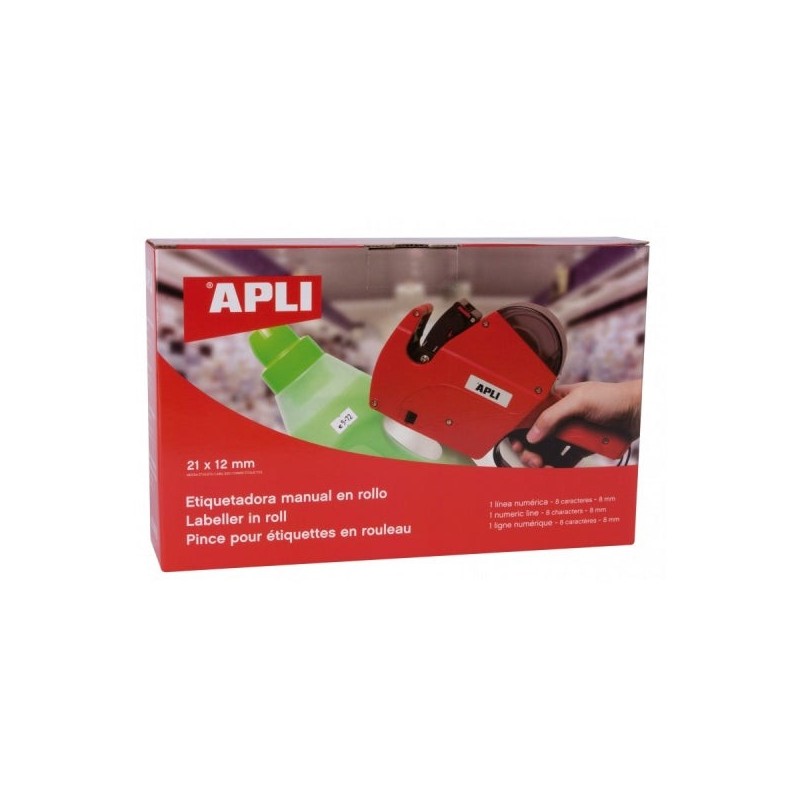 Étiqueteuse de prix Apli 1 ligne 8 caractères - Utilisation facile - Changement rapide des chiffres - Installation facile du